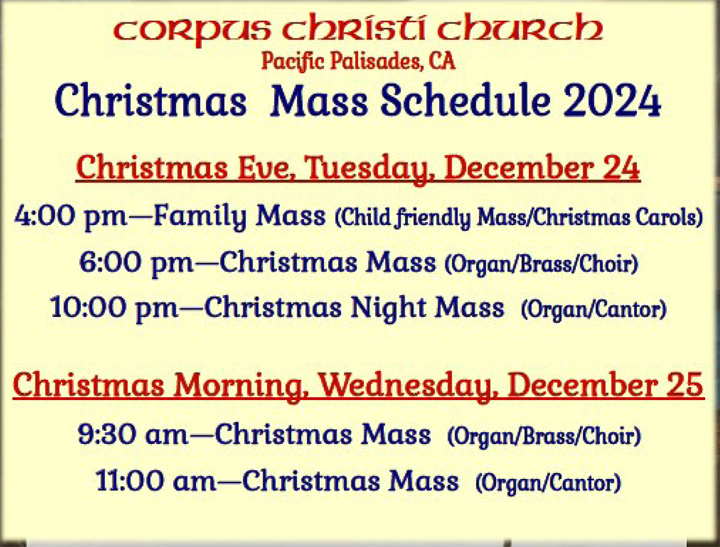 Christmas-2024 Schedule