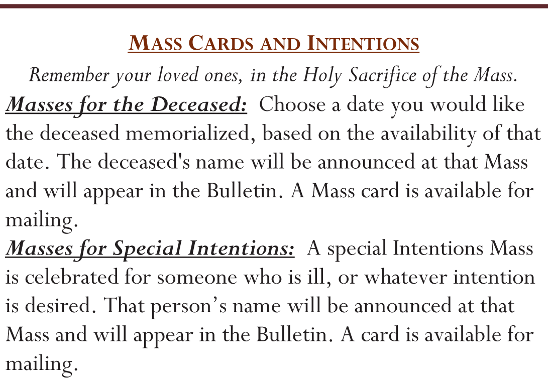 Mass Cards Available