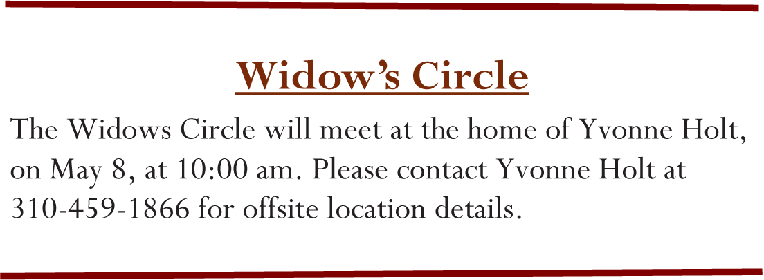Widows Circle 5-8-2