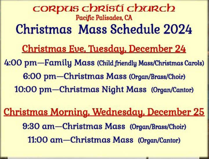 Banner Christmas Schedule 2024